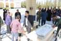 آیین تجدید میثاق با شهدا و محکومیت جنایات امریکا و اسراییل همزمان با اولین روز کاری سال جدید